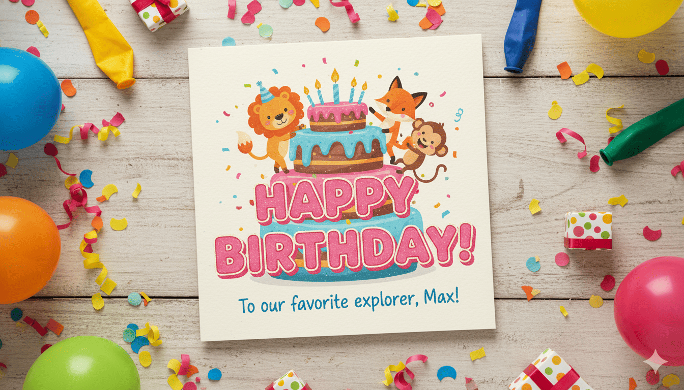 Playful birthday greeting card