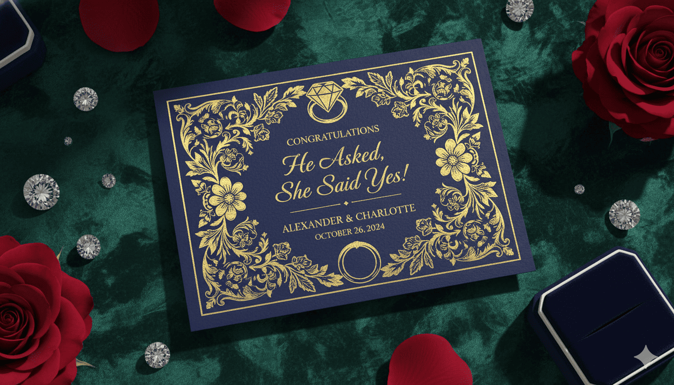 Luxury engagement greeting card